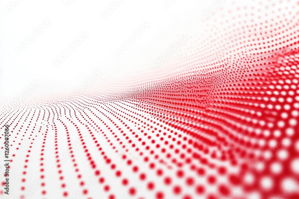 Aufkleber red dot pattern creates depth on a white background
