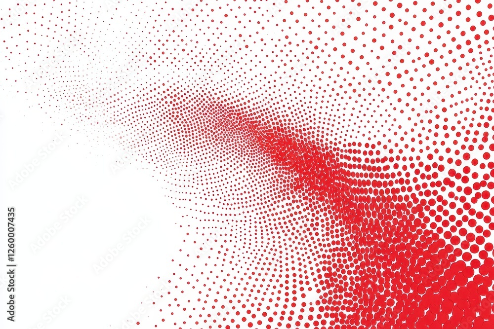 Poster red dots create an abstract pattern on a white background