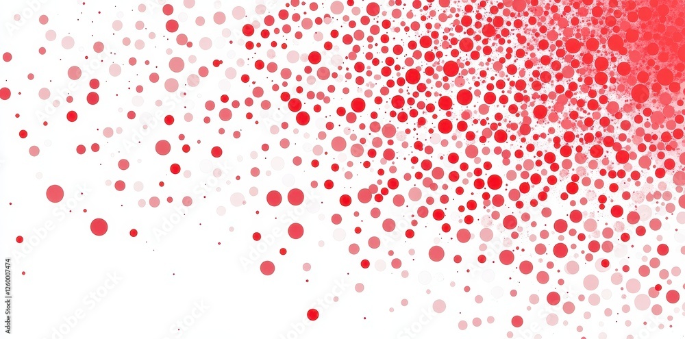 Poster red dots of varying sizes create a dynamic abstract pattern