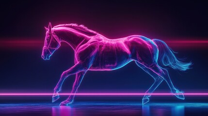 Neon Horse: A Digital Gallop Through Cyberspace