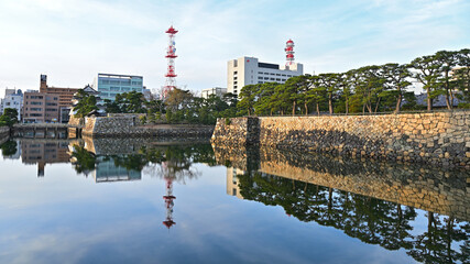 Obraz premium 高松城中堀の風景 香川県高松市