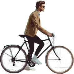 Obraz premium man with bicycle