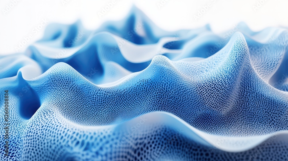 Poster intricate blue textured surface mimicking natural patterns in a fluid abstract composition