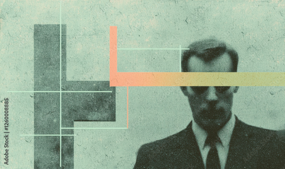 Poster exploring the intersection of identity and design through abstract portraiture: a visual journey int