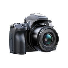 Black camera isolated on transparent background