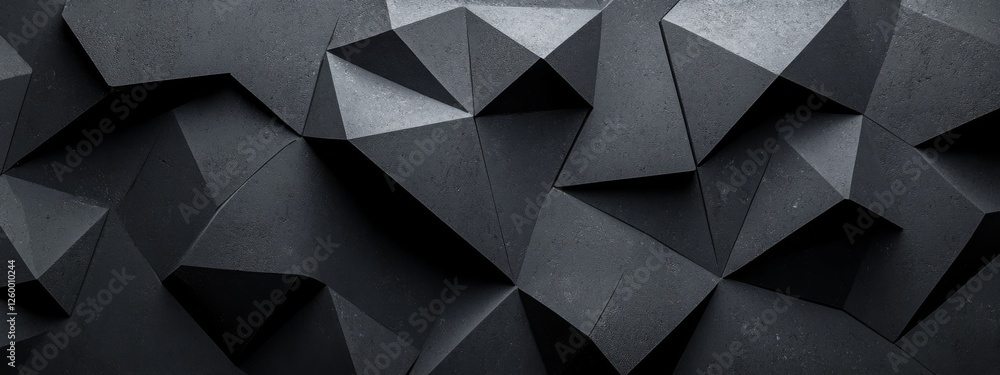 Poster minimalist black triangles and curves on a dark background. geometric pattern for banner template wi