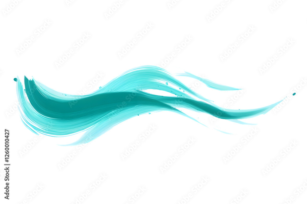 Poster abstract teal wave design element with flowing lines and gradient effect.