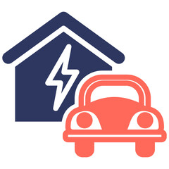 Ev Charger glyph color icon