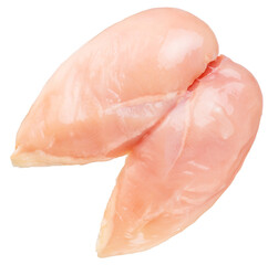 Raw chicken meat or chicken fillets isolated on white background. File contains clipping path.