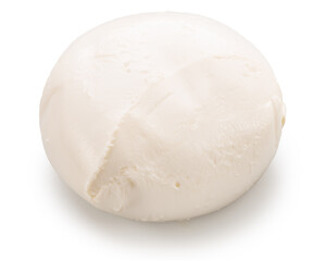 Ball of mozzarella cheese ball on white background. File contains clipping path.