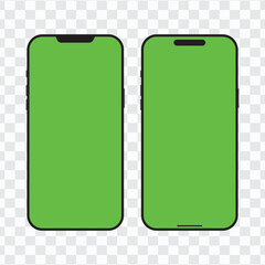 Green Screen Modern Mobile Phone Mockup Set | Realistic Smartphone Devices