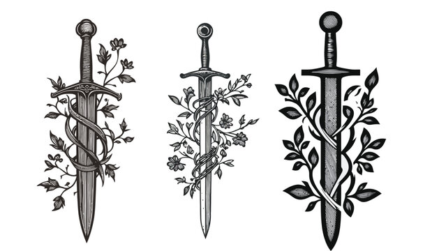 Swords Wrapped in Vines Depicting Nature, Strength, and Growth