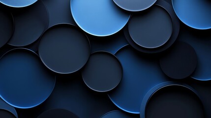 Minimalist Blue background with overlapping circles for design, banner template. White space in the center of the page for text. Sleek Blue and white abstract pattern.