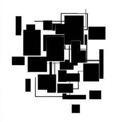 Abstract black and white geometric composition