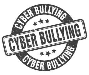 cyber bullying stamp. cyber bullying label. round grunge sign
