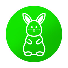 green rabbit cartoon circle icon