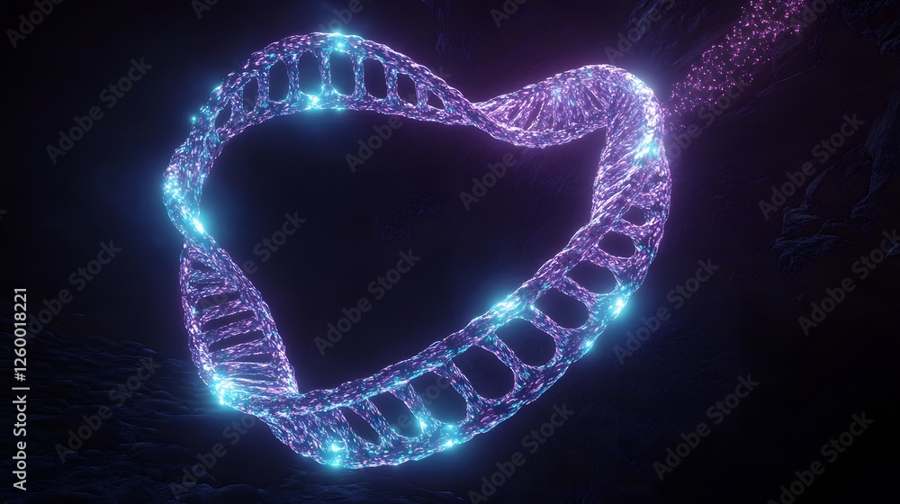 Poster luminous torus shaped structure floats in the dark background