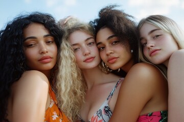 Obraz premium A group of young women enjoying a day at the beach.