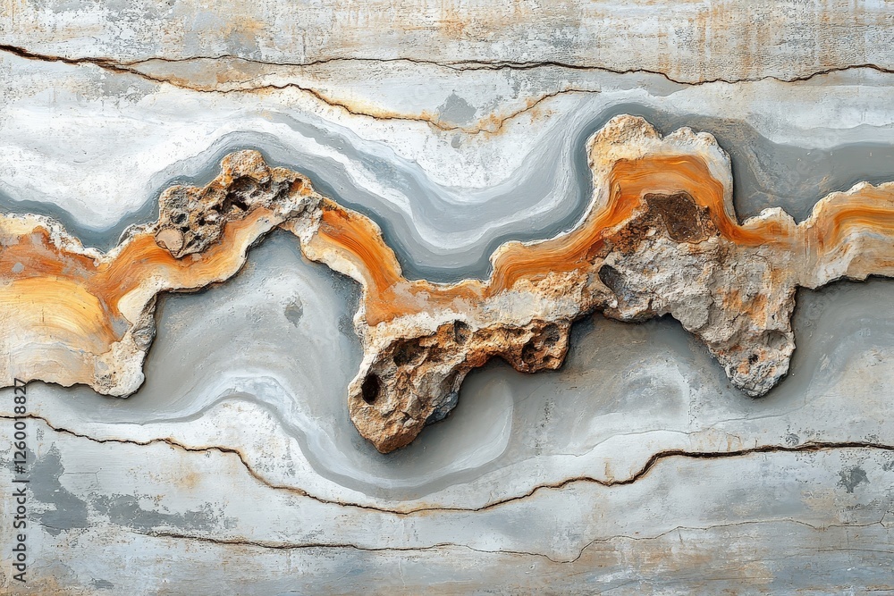 Poster natural stone formation with contrasting colors and textures creates a stunning visual display in an