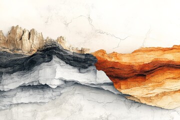 Striking geological layers showcasing vibrant colors and textures in a natural rock formation during daylight