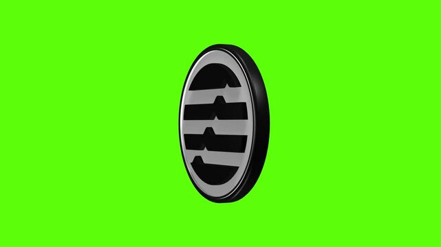 Cypto Logo Spinning Green screen - $APTOS