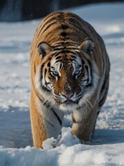 Obraz premium a big tiger in the snow
