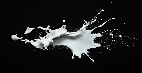 White liquid splash against black background.