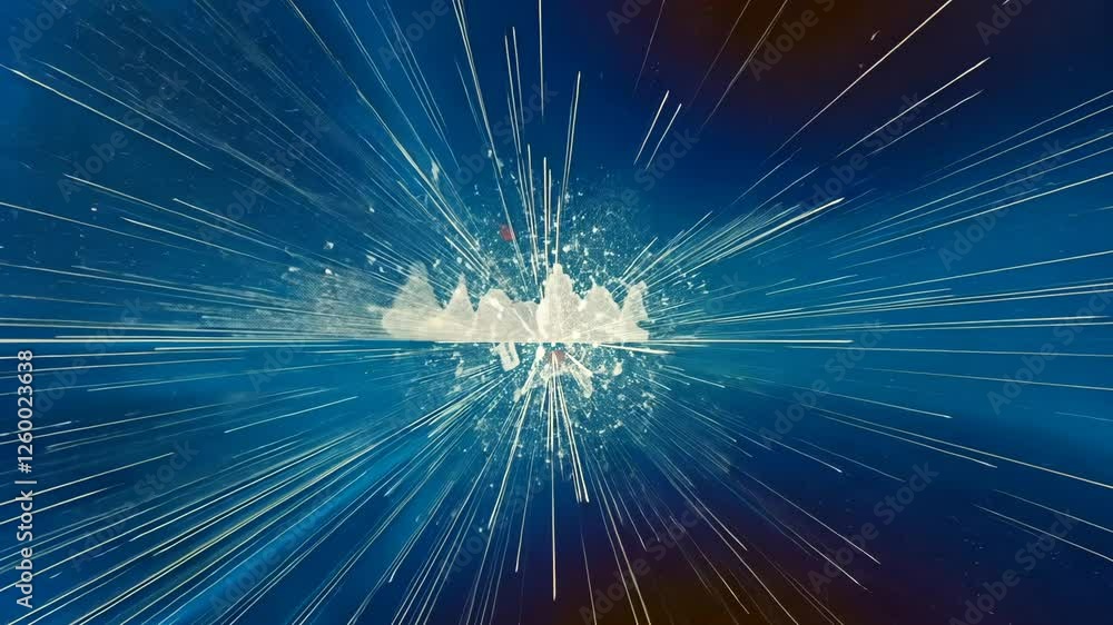 Poster an abstract futuristic concept with vibrant lines creating a sense of movement in space, intersperse