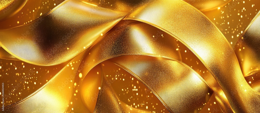 Aufkleber lustrous gold ribbons intertwined with shimmering sparkles create a festive atmosphere emphasizing e