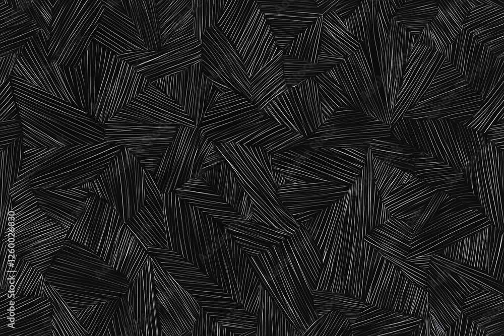 Poster black and white image with a lot of lines and shapes. the image is abstract and has a modern feel to