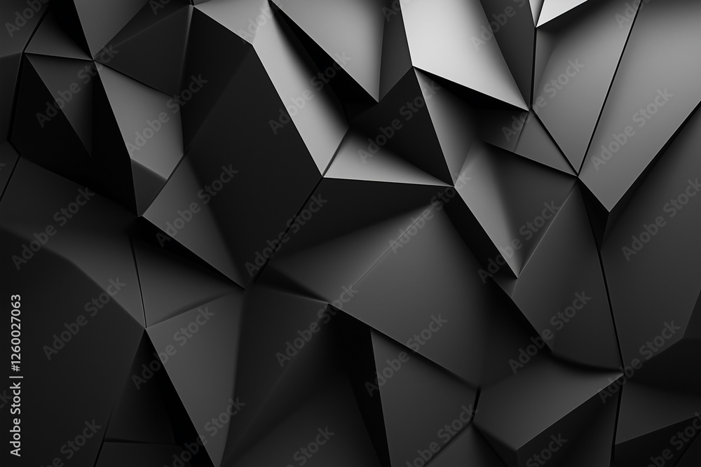 Poster black and white image of a jagged, angular pattern. the image is abstract and has a modern, minimali