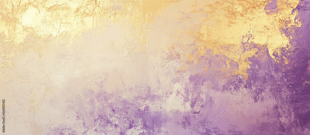 Poster soft purple and golden abstract texture with a dreamy gradient, featuring gentle blending in the upp