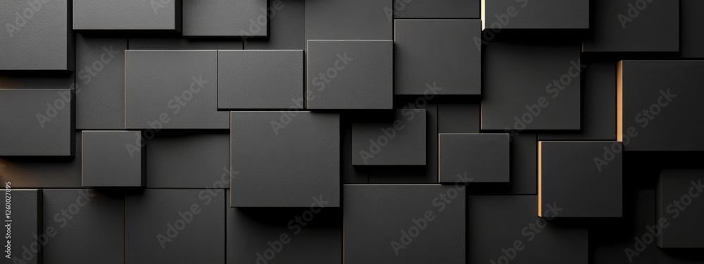 Poster sharp black squares and lines on a dark backdrop. geometric design for banner template with white sp