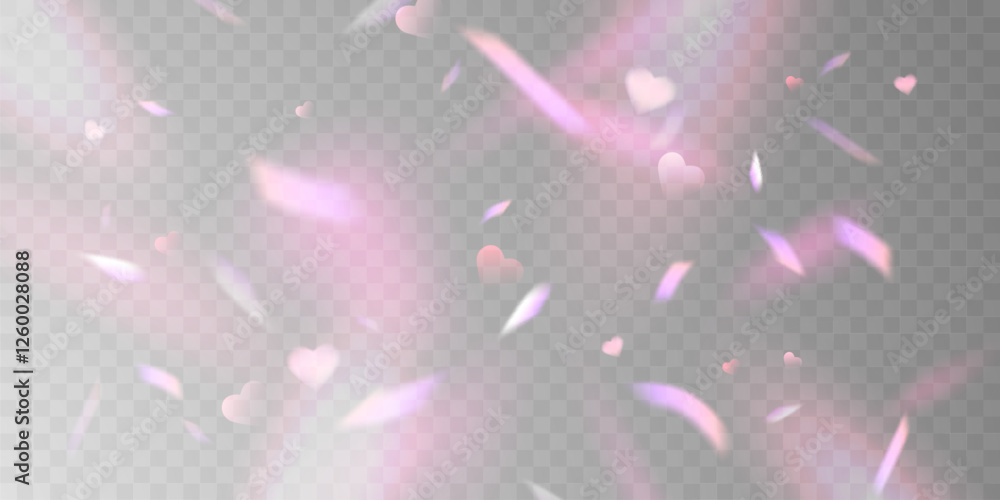 Wall mural light effect and zigzag ribbon falling from above on a beam of light, tinsel vector
