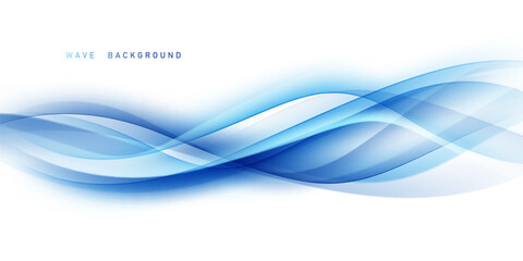 Blue waves abstract background, modern design, vector illustration