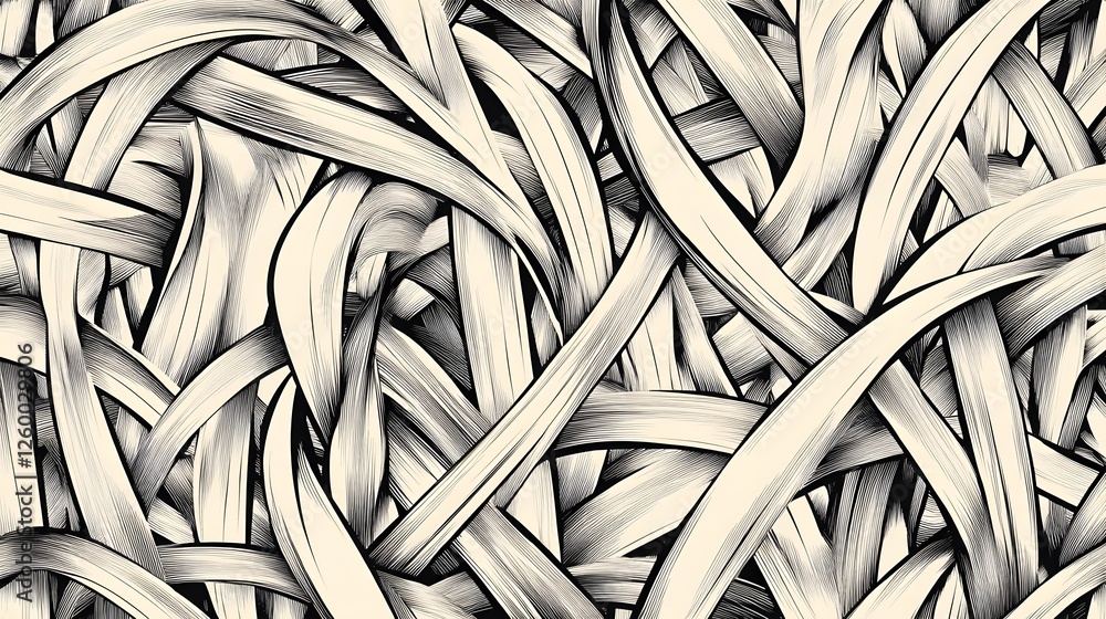 Aufkleber intertwined abstract ribbons create a visually intriguing artistic composition