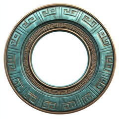 frame picture oval round isolated on white background luxury vintage retro gold