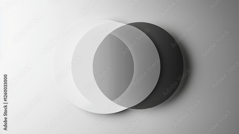 Poster abstract grayscale image of overlapping circles