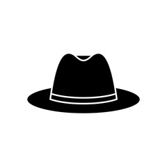 Fedora Hat Silhouette Icon Design