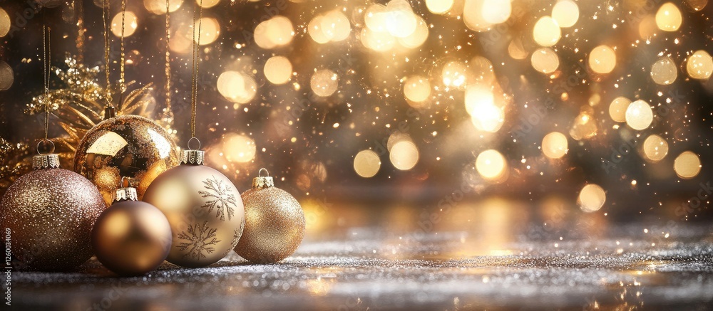 Aufkleber luxurious golden bokeh circles with warm tones create a festive holiday backdrop with shiny ornament