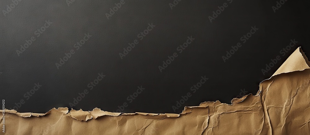 Poster vintage brown textured paper edge on a deep black background forms a creative blank space ideal for 