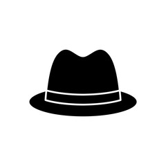 Fedora Hat Silhouette Icon Design
