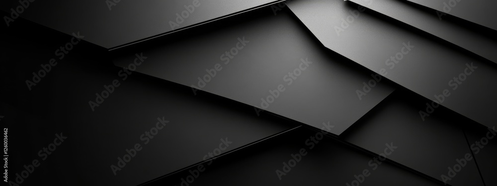Poster sleek black background with minimalist design elements, perfect for design and banner templates. fea