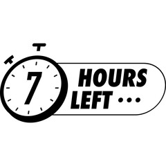 Countdown 7 hours left badges black white color style