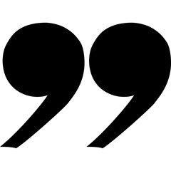 Quotation symbol black color flat style