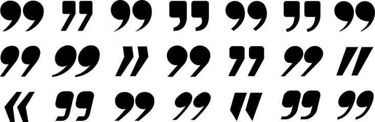 Quotation symbol set black color
