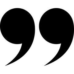 Quotation symbol black color flat style