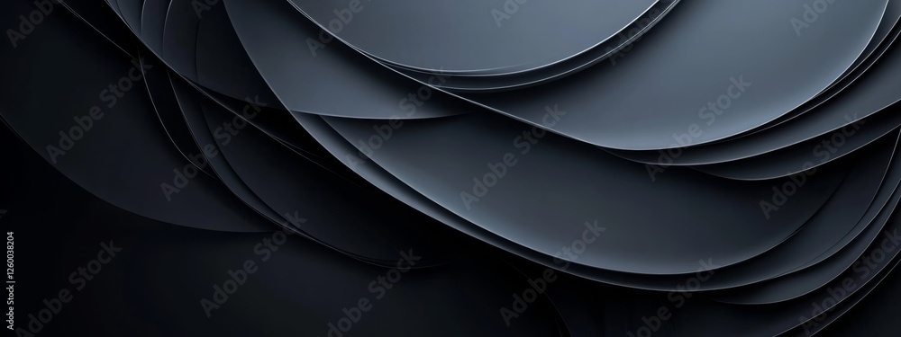Poster sleek black background with smooth gradient for design, featuring white space in the center for text