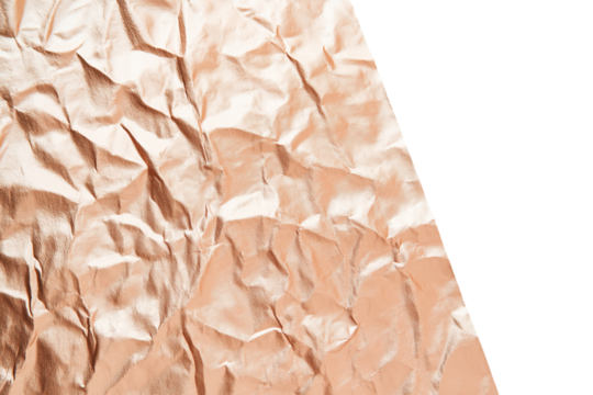 Metallic rose gold paper with hammered texture isolated on transparent white background - Powered by Adobe