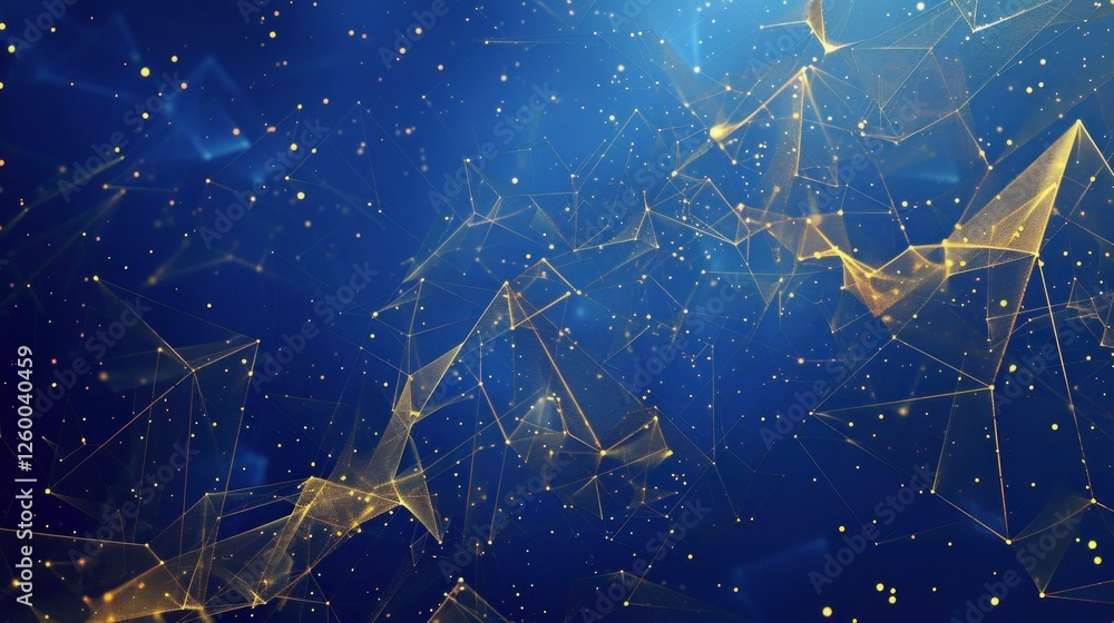 Poster abstract cosmic background with glowing particles and lines
